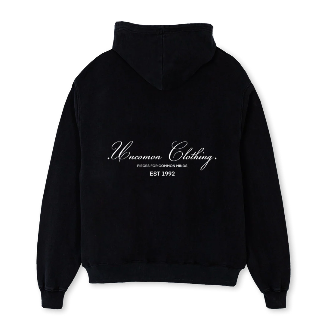 COMMON MINDS Black Oversized Hoodie.