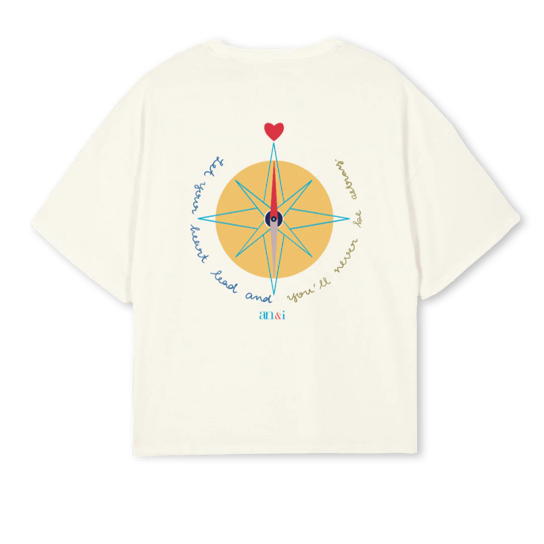 COMPASS Cream Oversized Boxy Tee. - Image 2