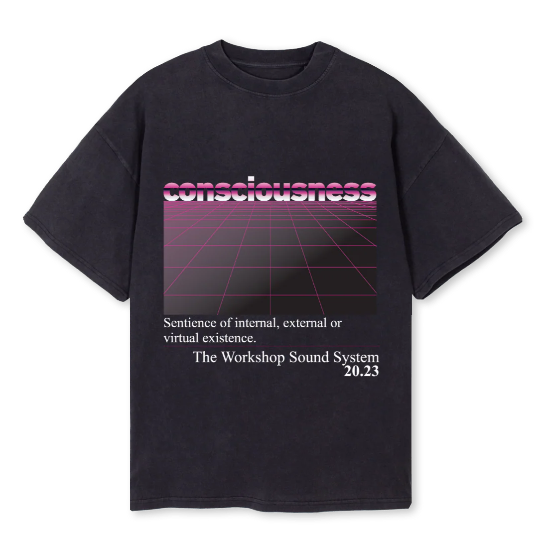 CONCIOUSNESS Vintage Black Oversized Tee.