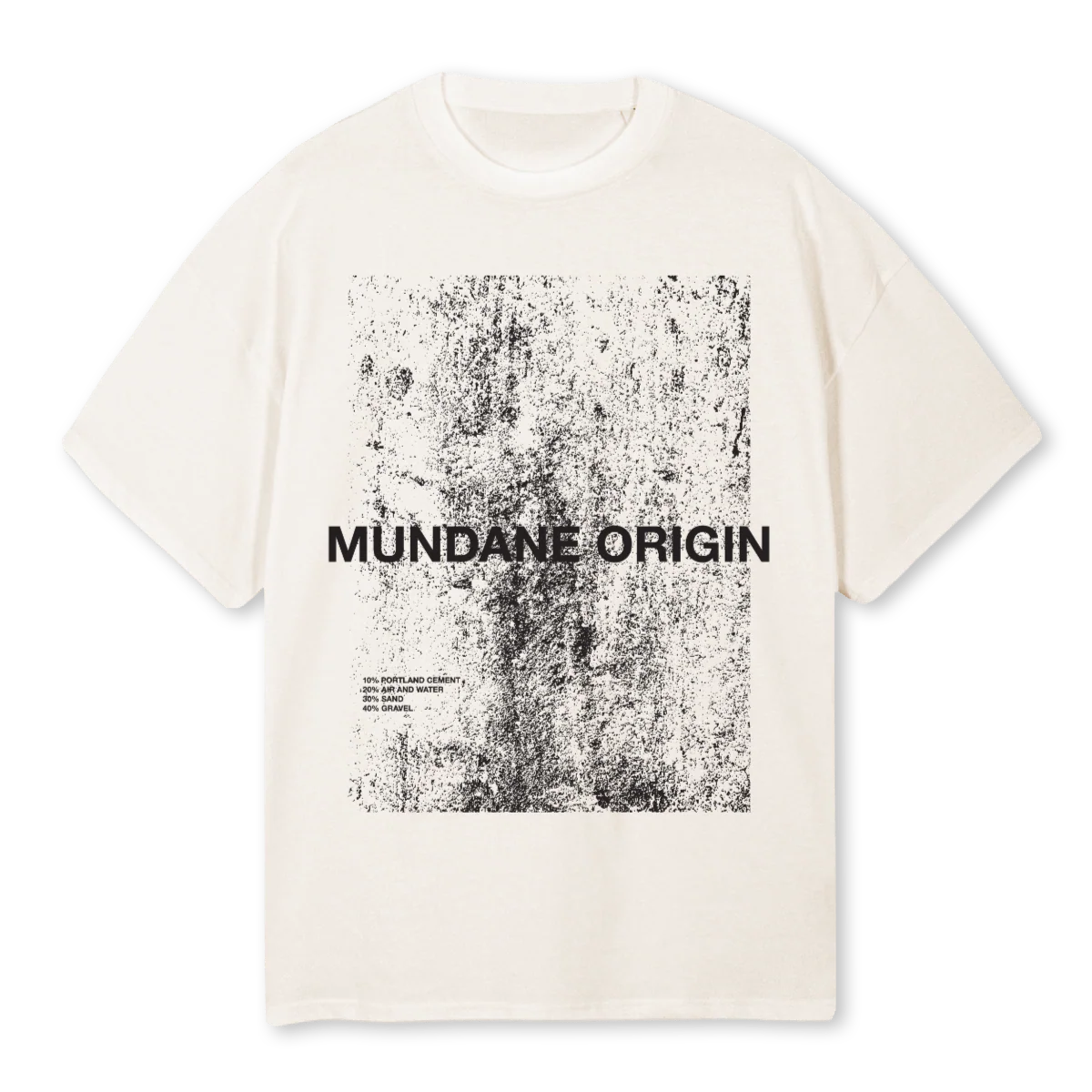 CONCRETEBLACK Vintage White Oversized Tee.