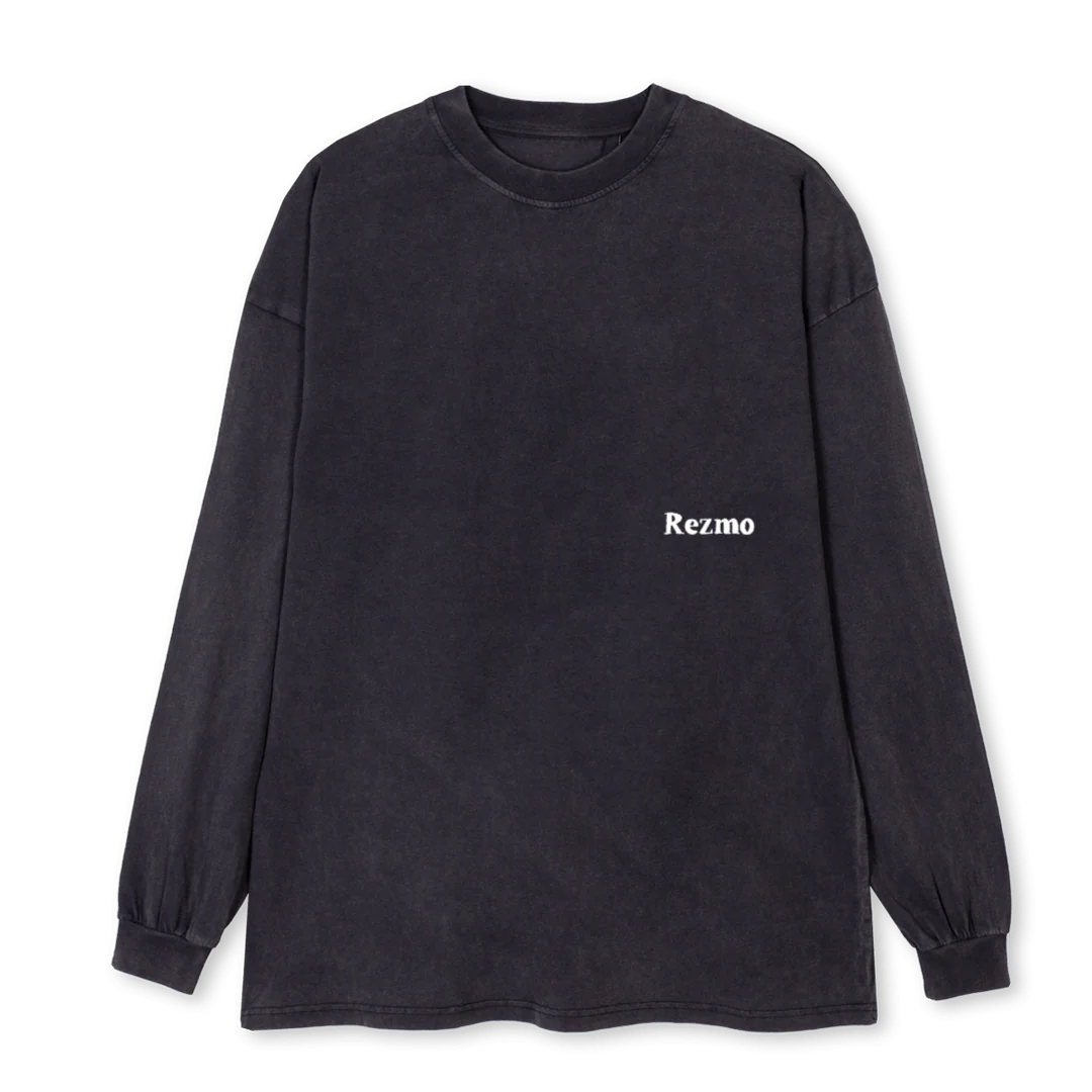 CONDO  Vintage Black Oversized LS Tee.
