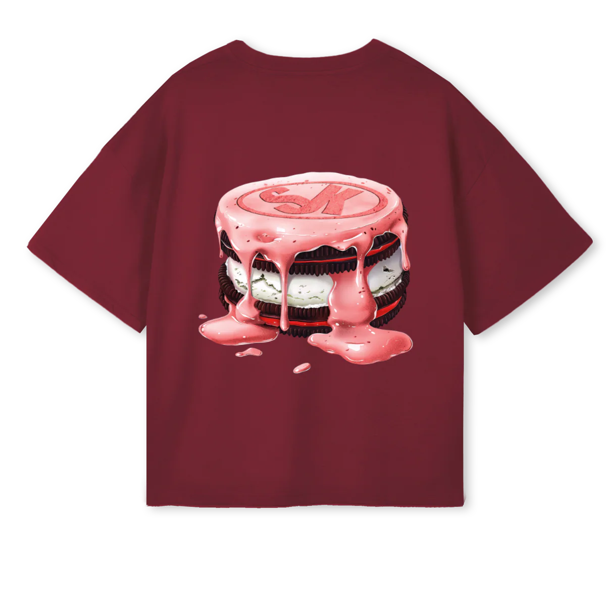 COOKIESTEEBR Burgundy Oversized Boxy Tee. - Image 2
