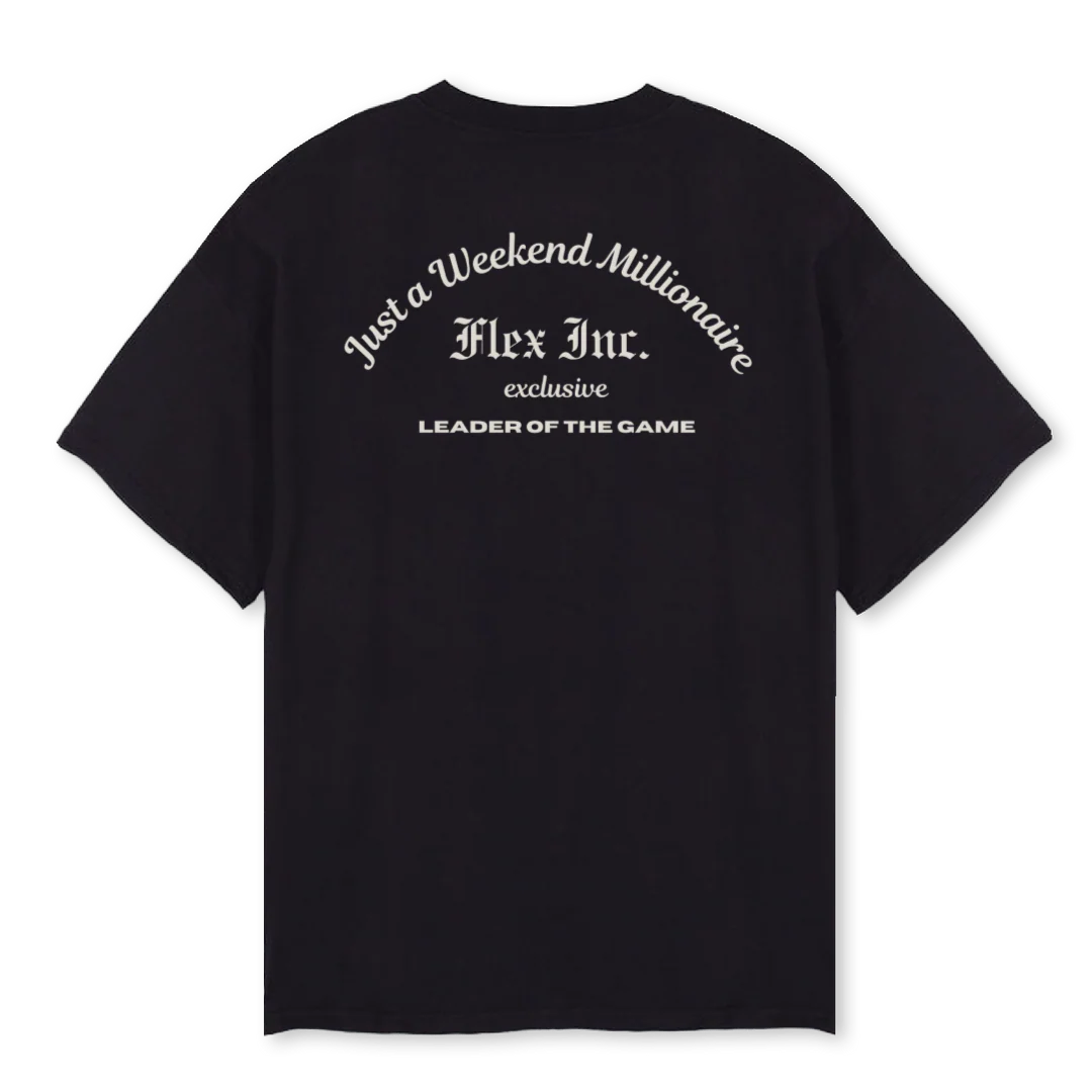WKNDMILLIONAIR Black Oversized Tee. - Image 2