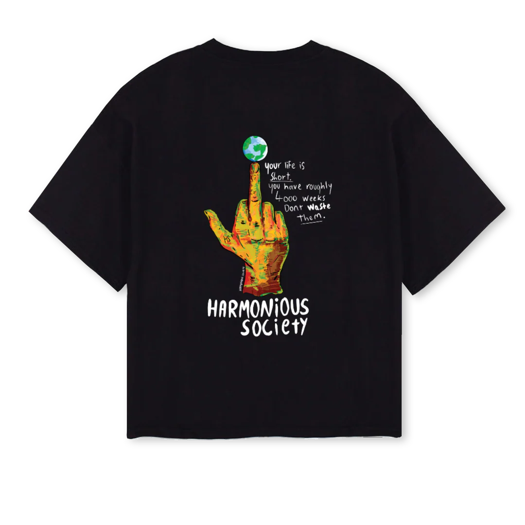 HS TMF_1 Black Oversized Boxy Tee. - Image 2