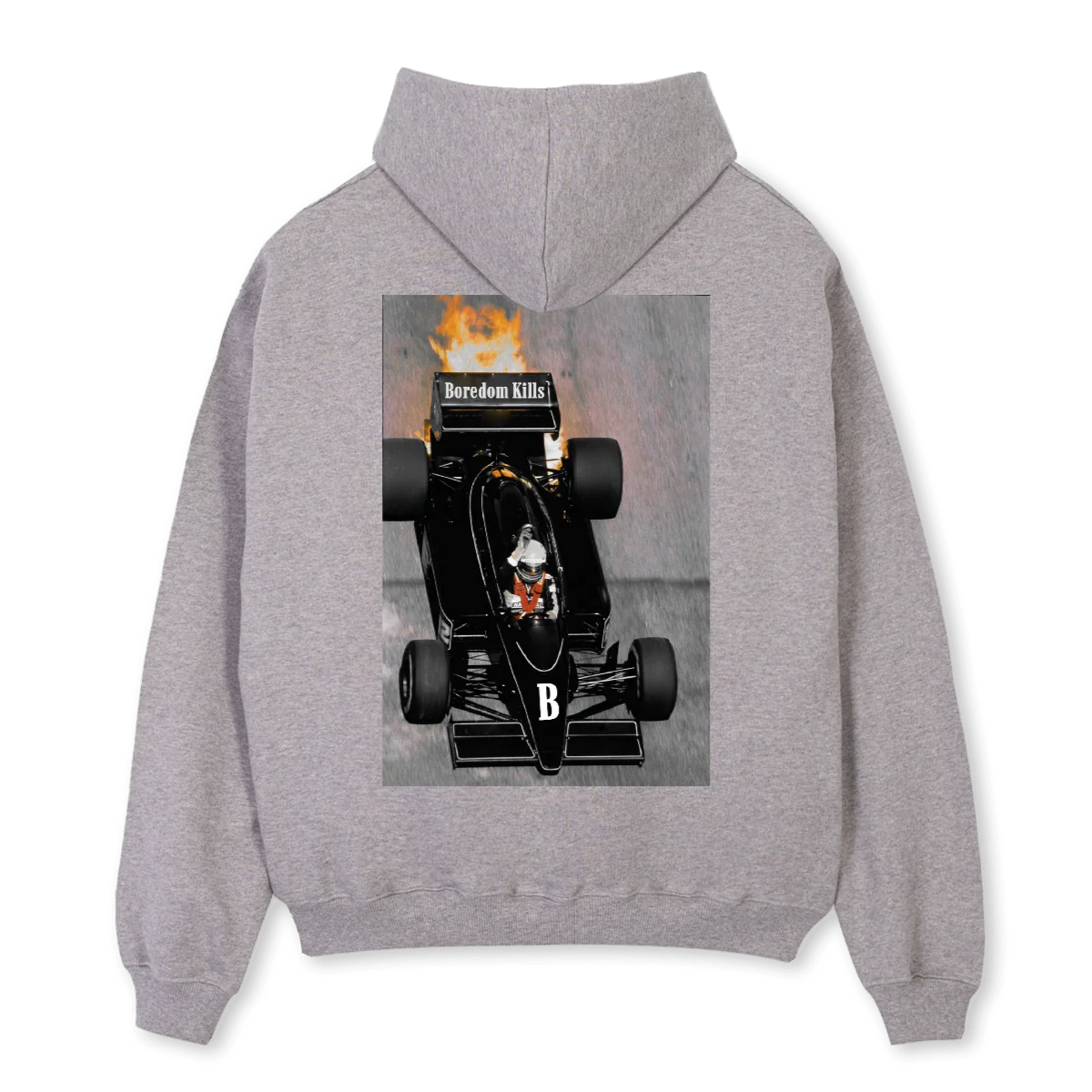 RACINGTEE Grey Marl Oversized Hoodie. - Image 2