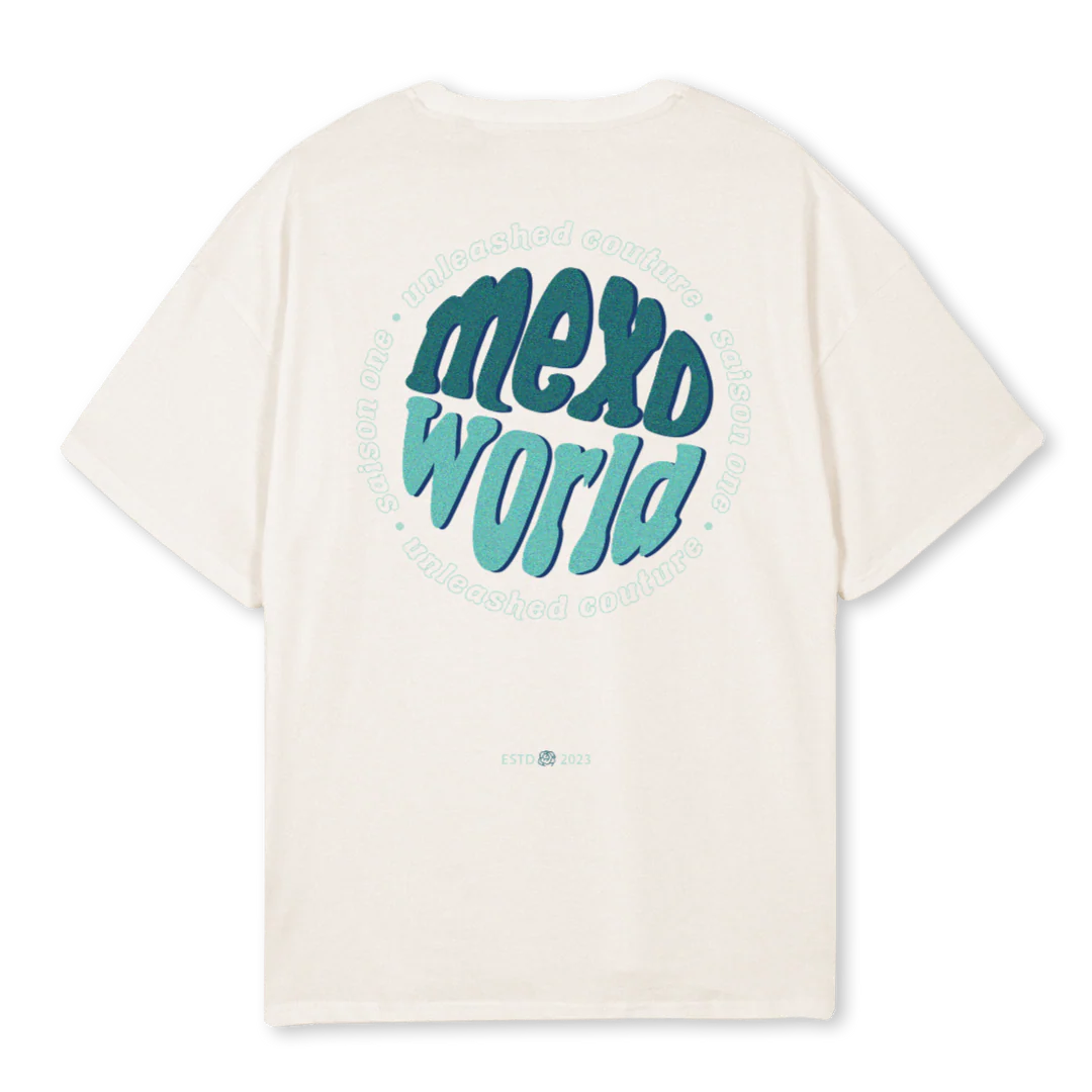 FAT PRINT BLUE Vintage White Oversized Tee. - Image 2