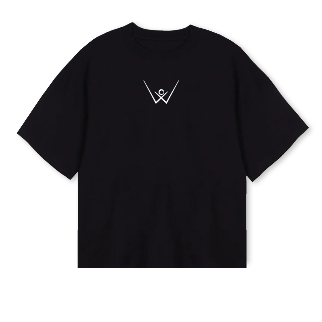 GLOBETSHIRT1 Black Oversized Boxy Tee.