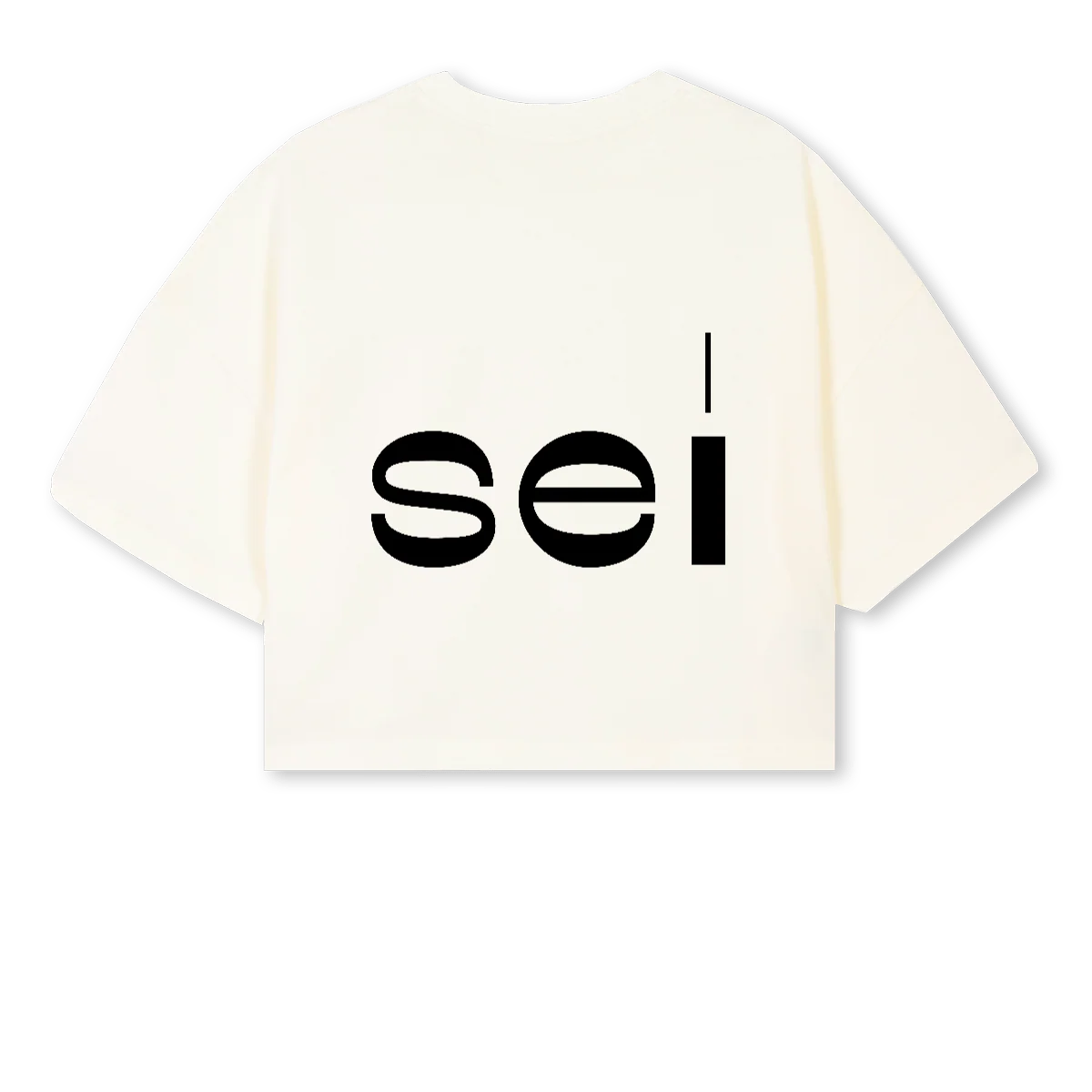 KIANI CROPPED T SEI Cream Cropped Oversized Tee. - Image 2