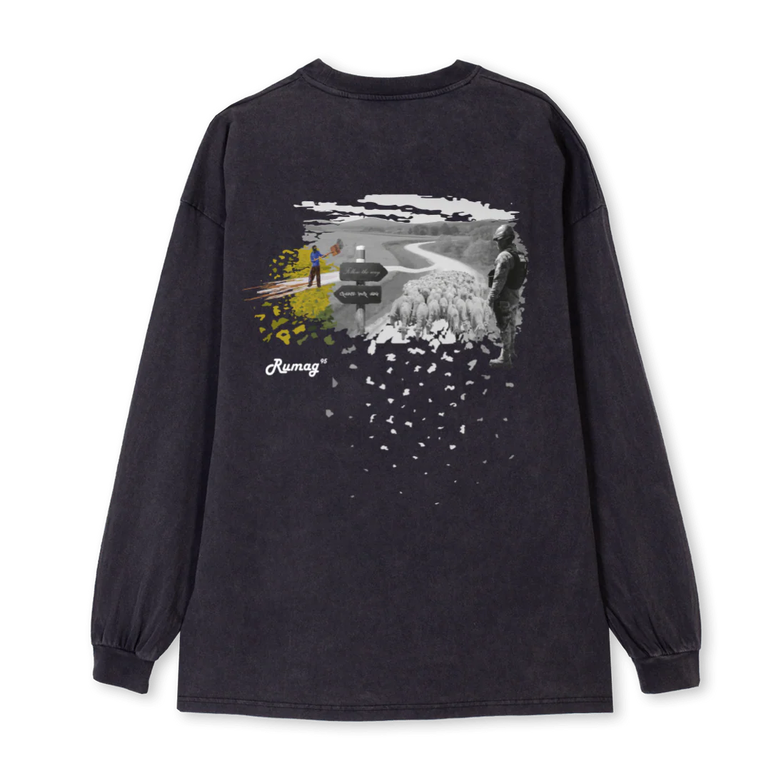 RUMAG_2 Vintage Black Oversized LS Tee. - Image 2