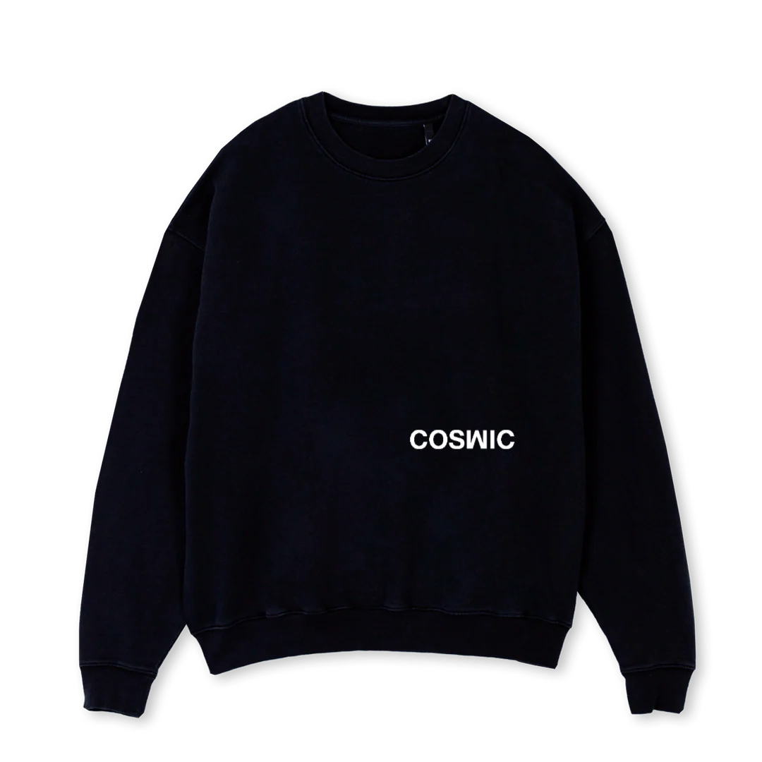 COSWIC UNIFORM Black Oversized Crewneck Sweater.