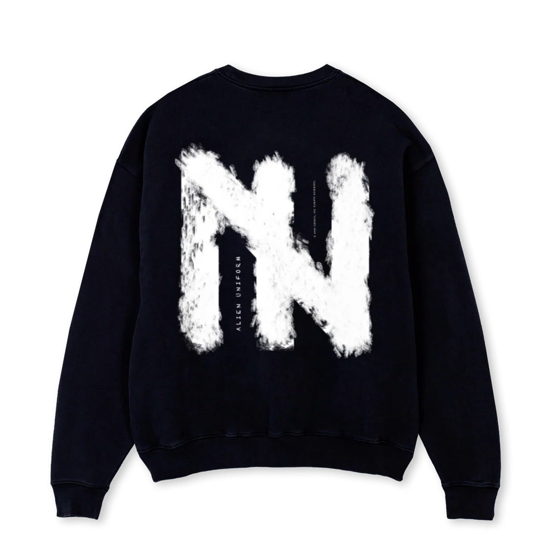 COSWIC UNIFORM Black Oversized Crewneck Sweater. - Image 2