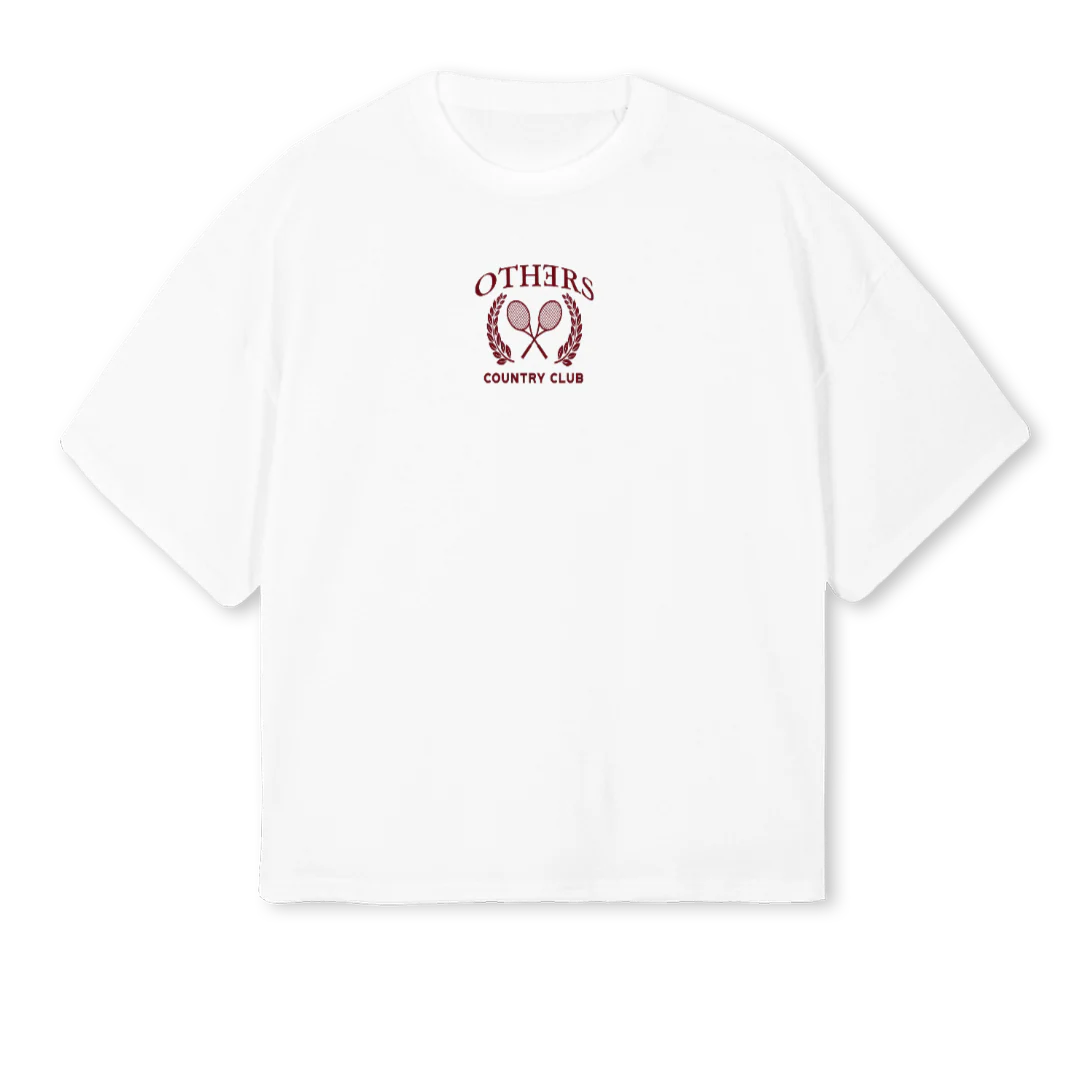COUNTRY  White Oversized Boxy Tee.