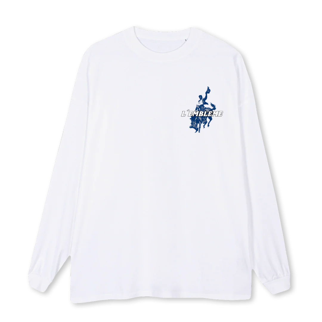 COWBOY  White Oversized LS Tee.