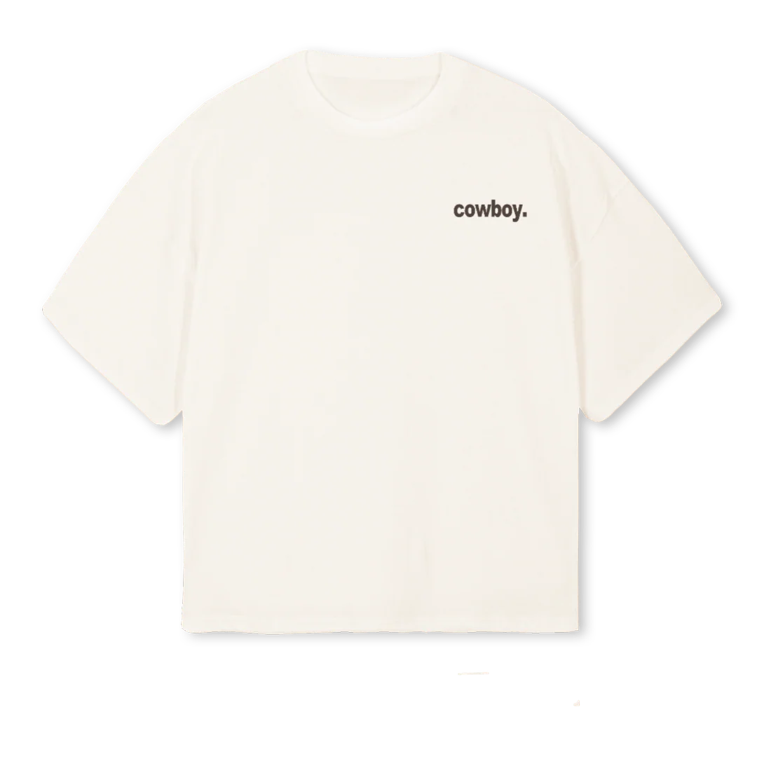 COWBOYPRSNL Vintage White Oversized Boxy Tee.