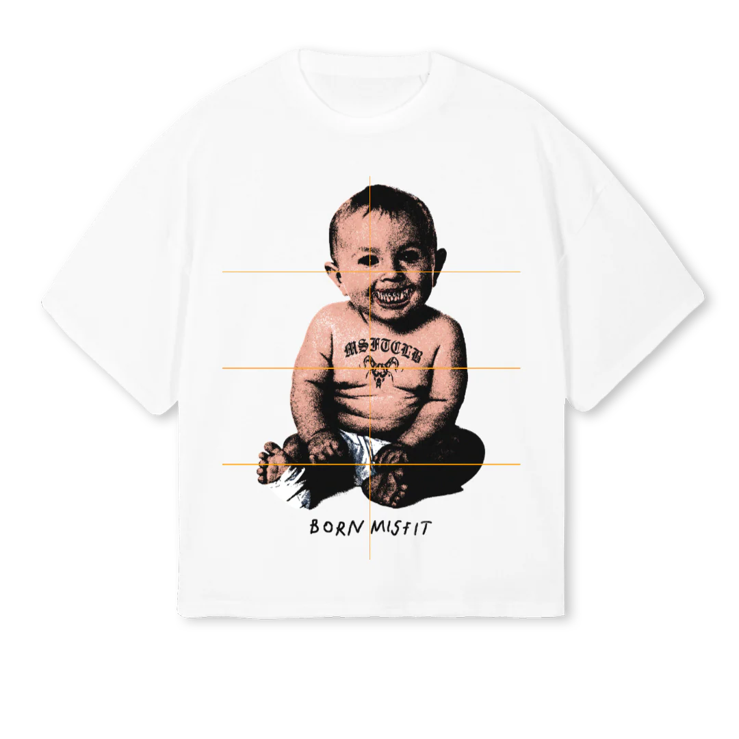 CRAZYBABY White Oversized Boxy Tee.