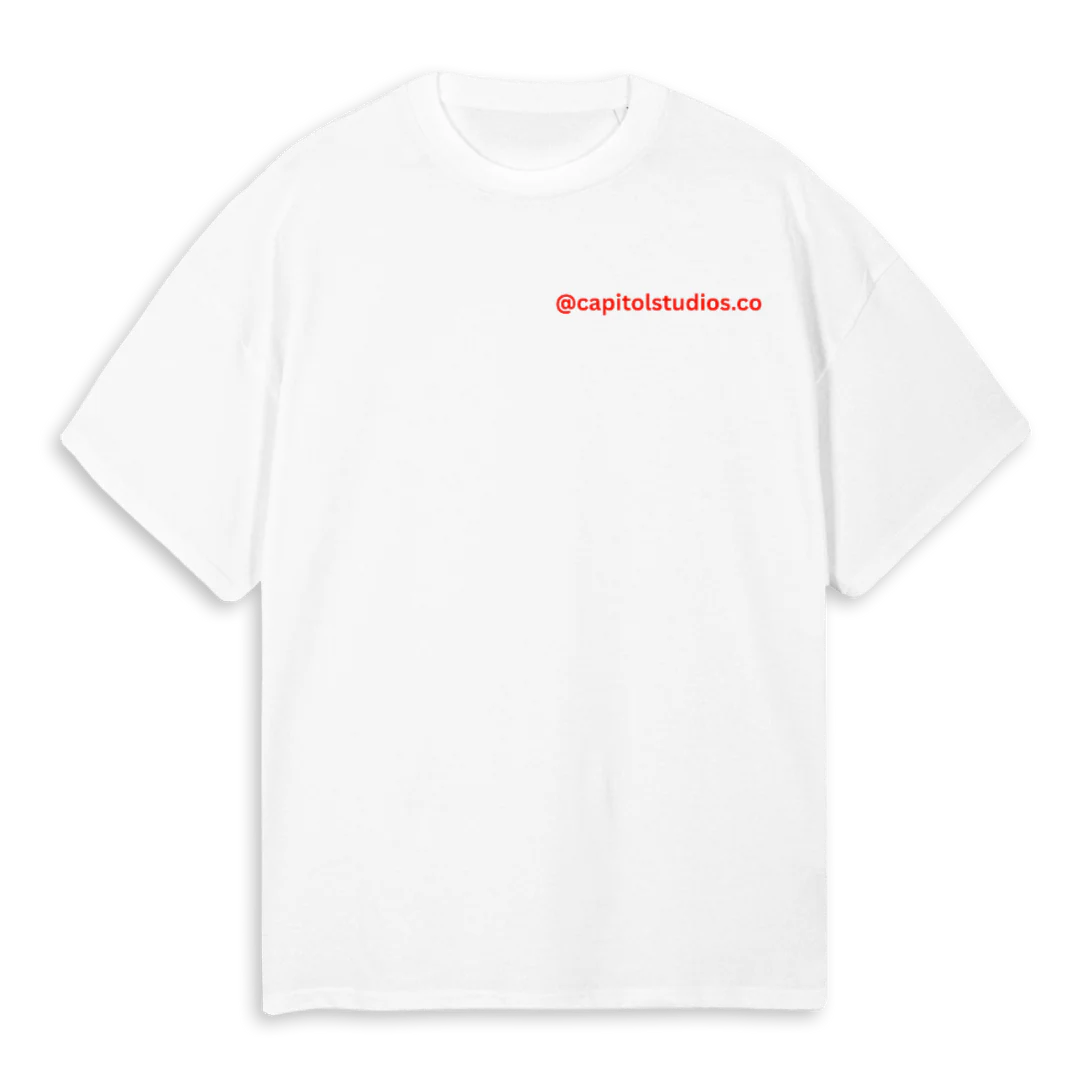 CREADOR ROJA White Oversized Tee.