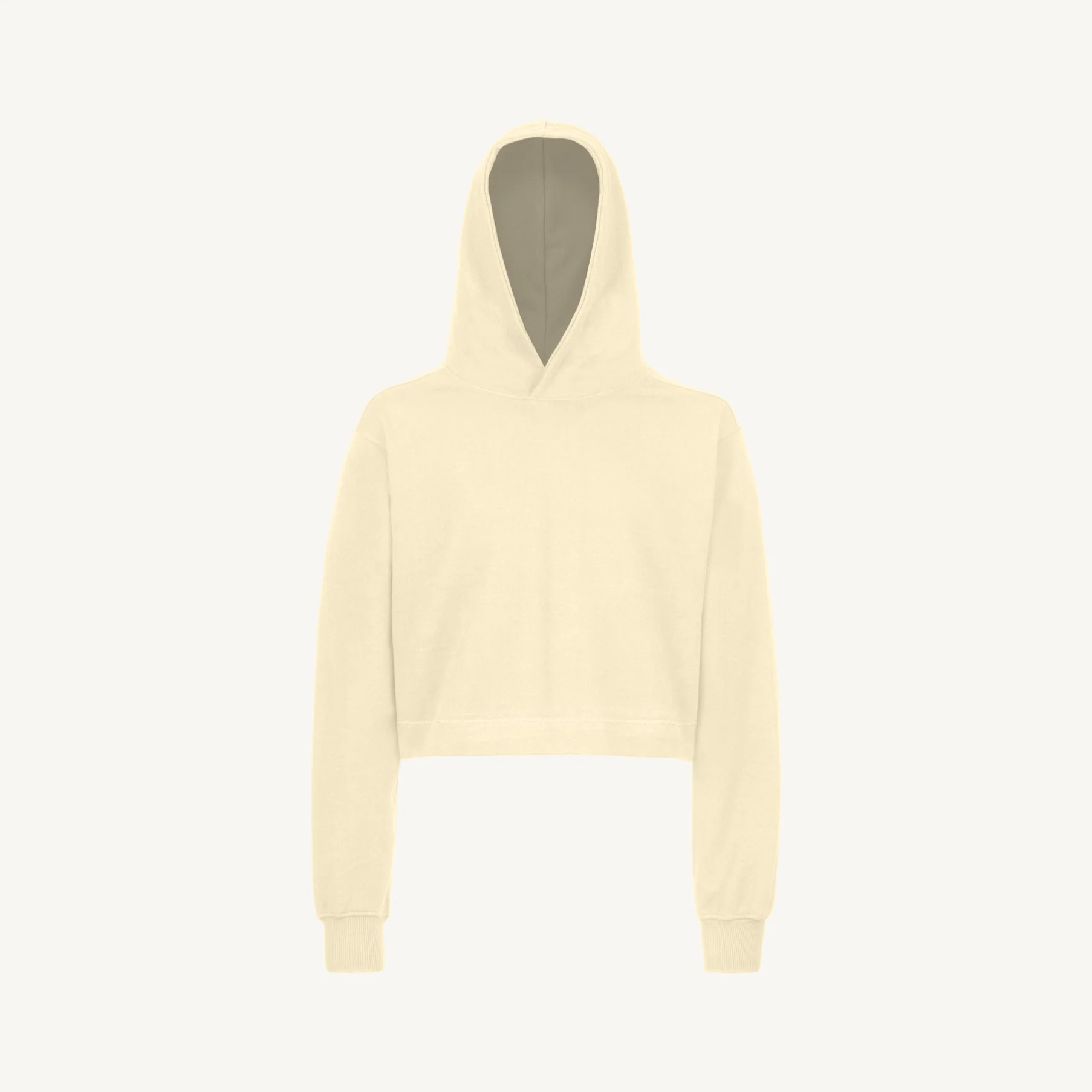 Cream Cropped Hoodie Mockups.