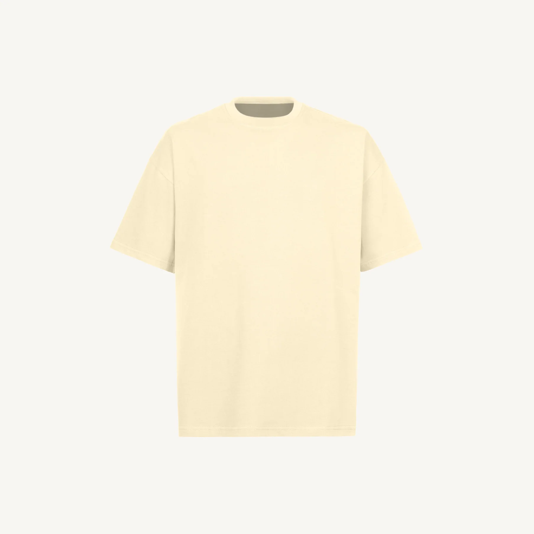 Cream Oversized Tee Mockups.