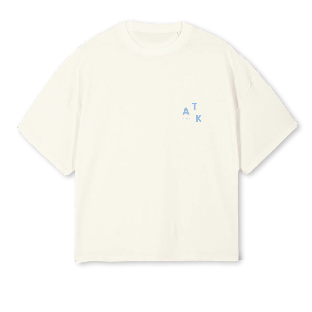 CREAMBLUE Cream Oversized Boxy Tee.
