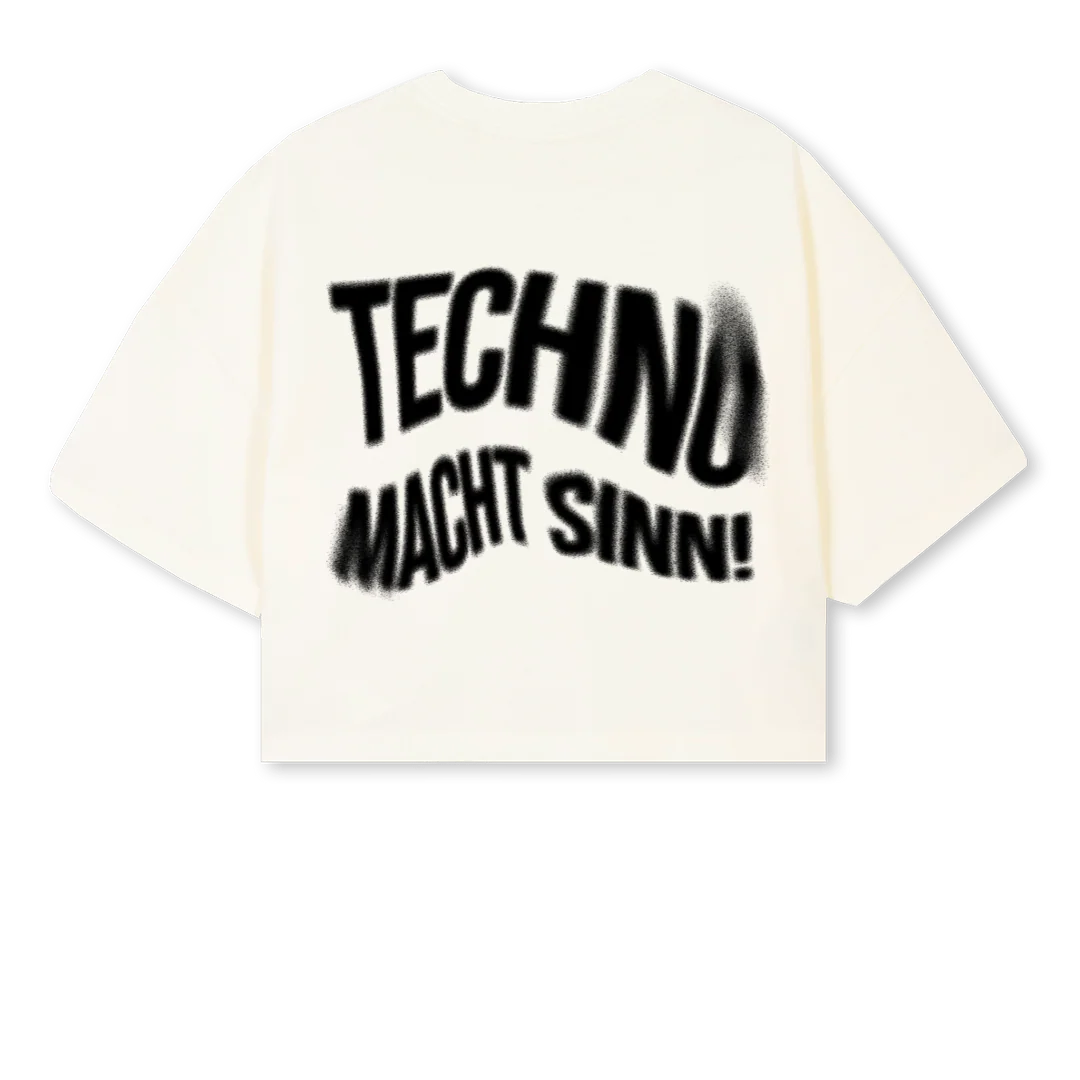 CREAMCROP Cream Cropped Oversized Tee. - Image 2