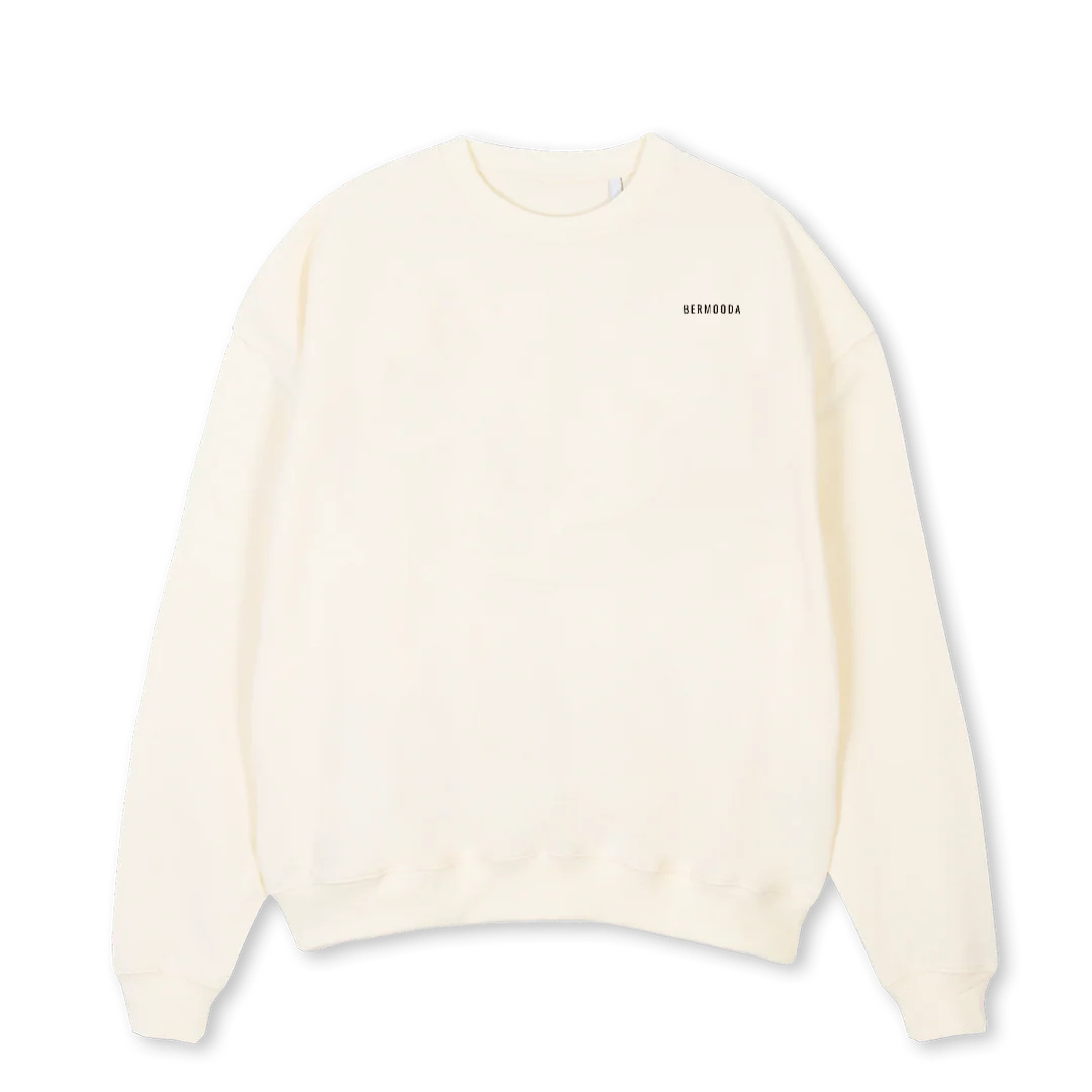 CREAMM Cream Oversized Crewneck Sweater.