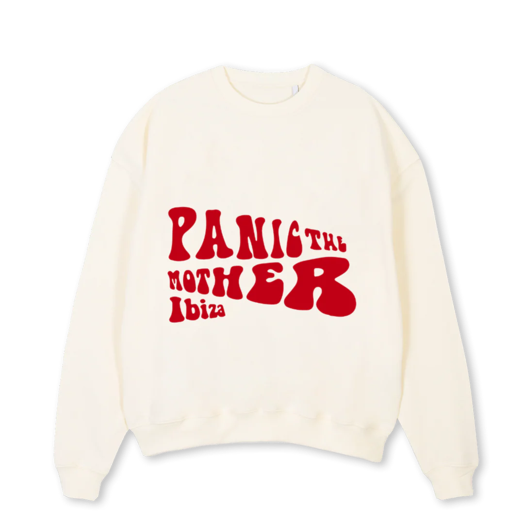 CREAMPTM Cream Oversized Crewneck Sweater.
