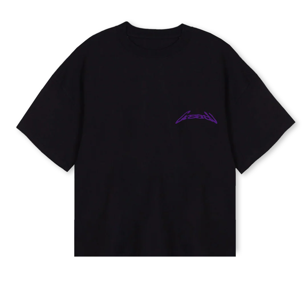 CREATIVBLACK Black Oversized Boxy Tee.