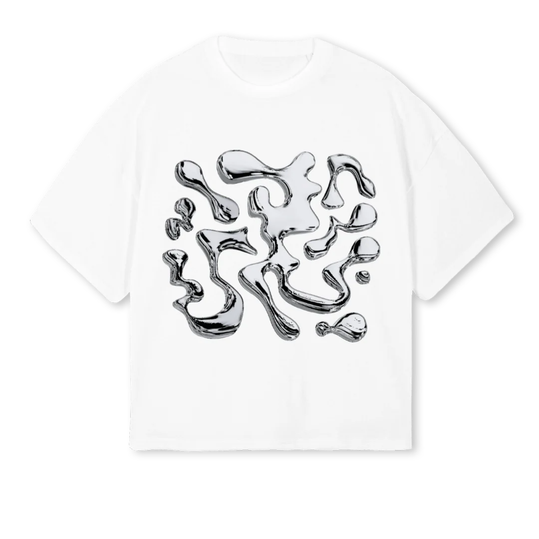 CREATIVWHITE White Oversized Boxy Tee.