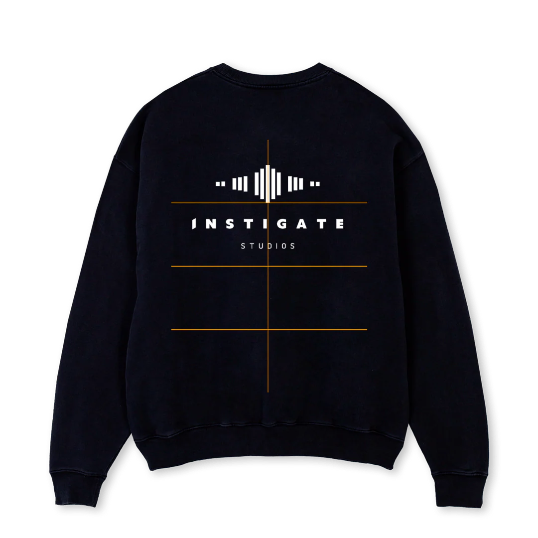 CREWBLWHIIGS Black Oversized Crewneck Sweater. - Image 2