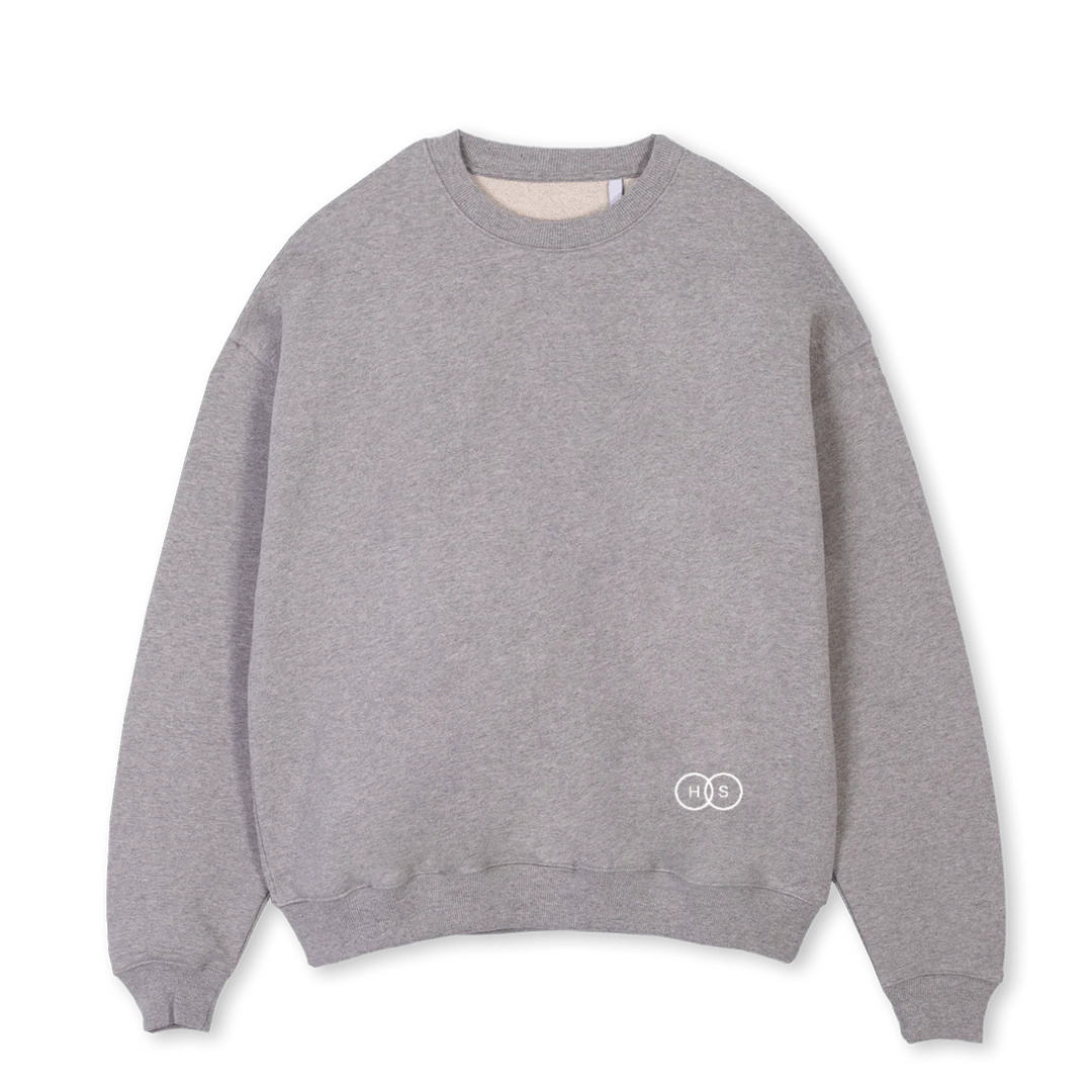 CREWGREYHS Grey Marl Oversized Crewneck Sweater.