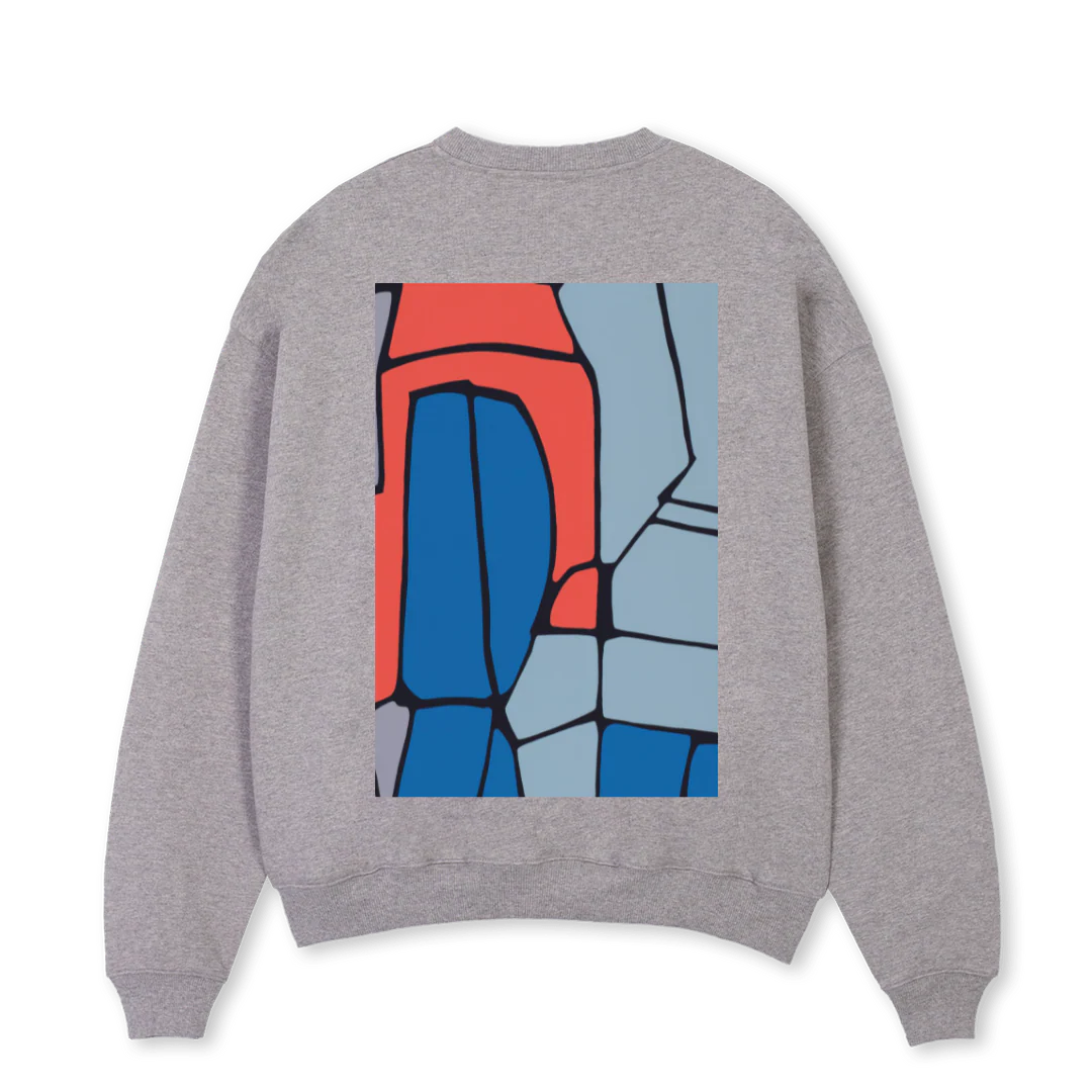 CREWNECKLOVE Grey Marl Oversized Crewneck Sweater. - Image 2