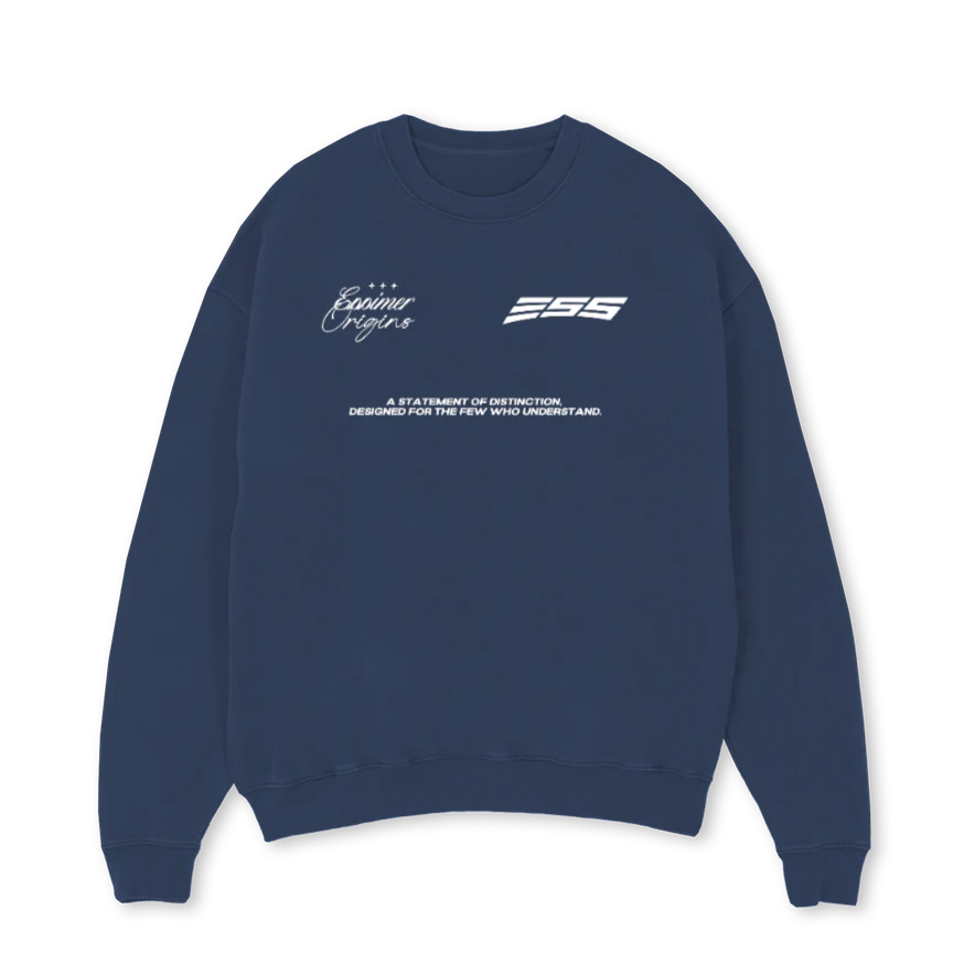 CREWNECKNAVY Navy Blue Oversized Crewneck Sweater.