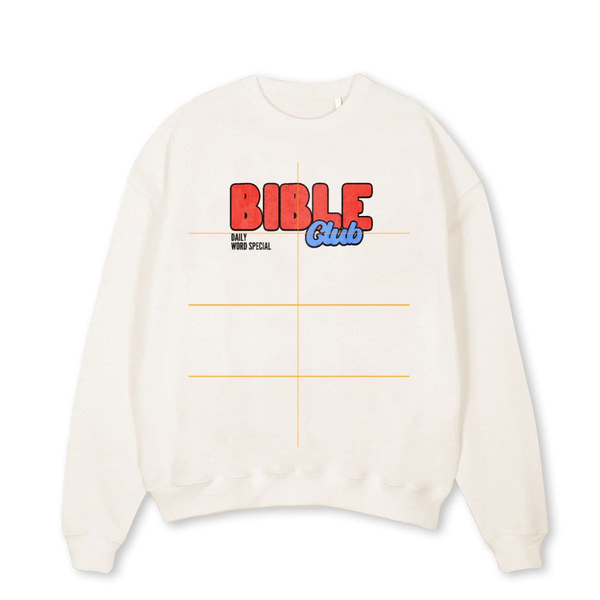 CREWWBIBLECLUB Vintage White Oversized Crewneck Sweater.