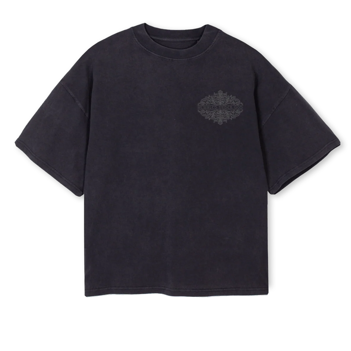 CROCHETSHIRT Vintage Black Oversized Boxy Tee.