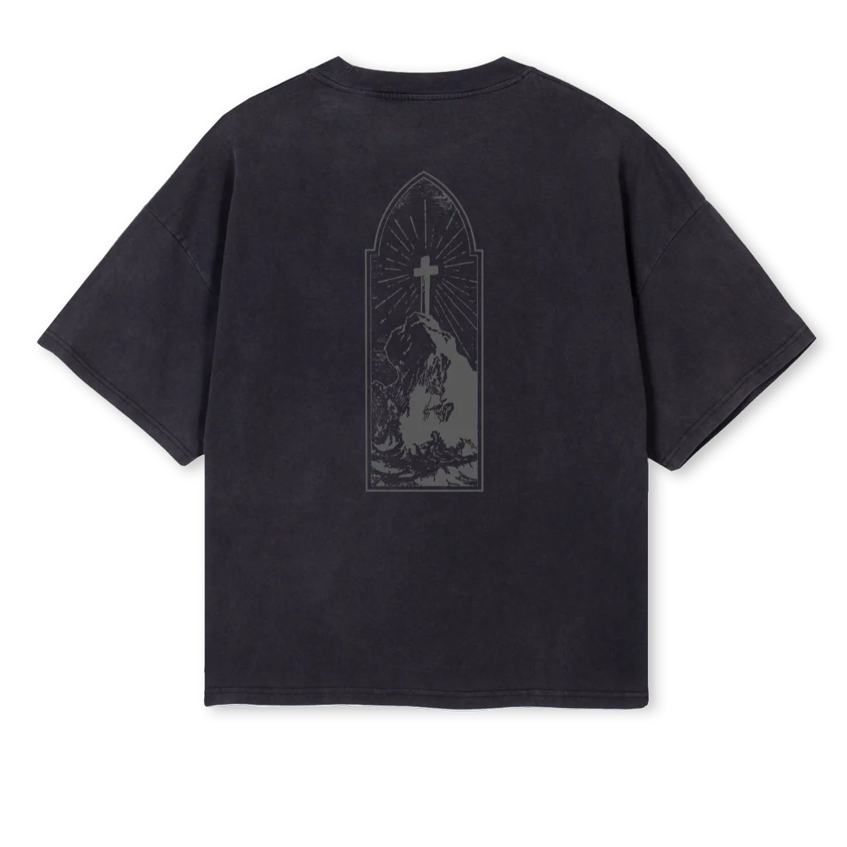 CROCHETSHIRT Vintage Black Oversized Boxy Tee. - Image 2