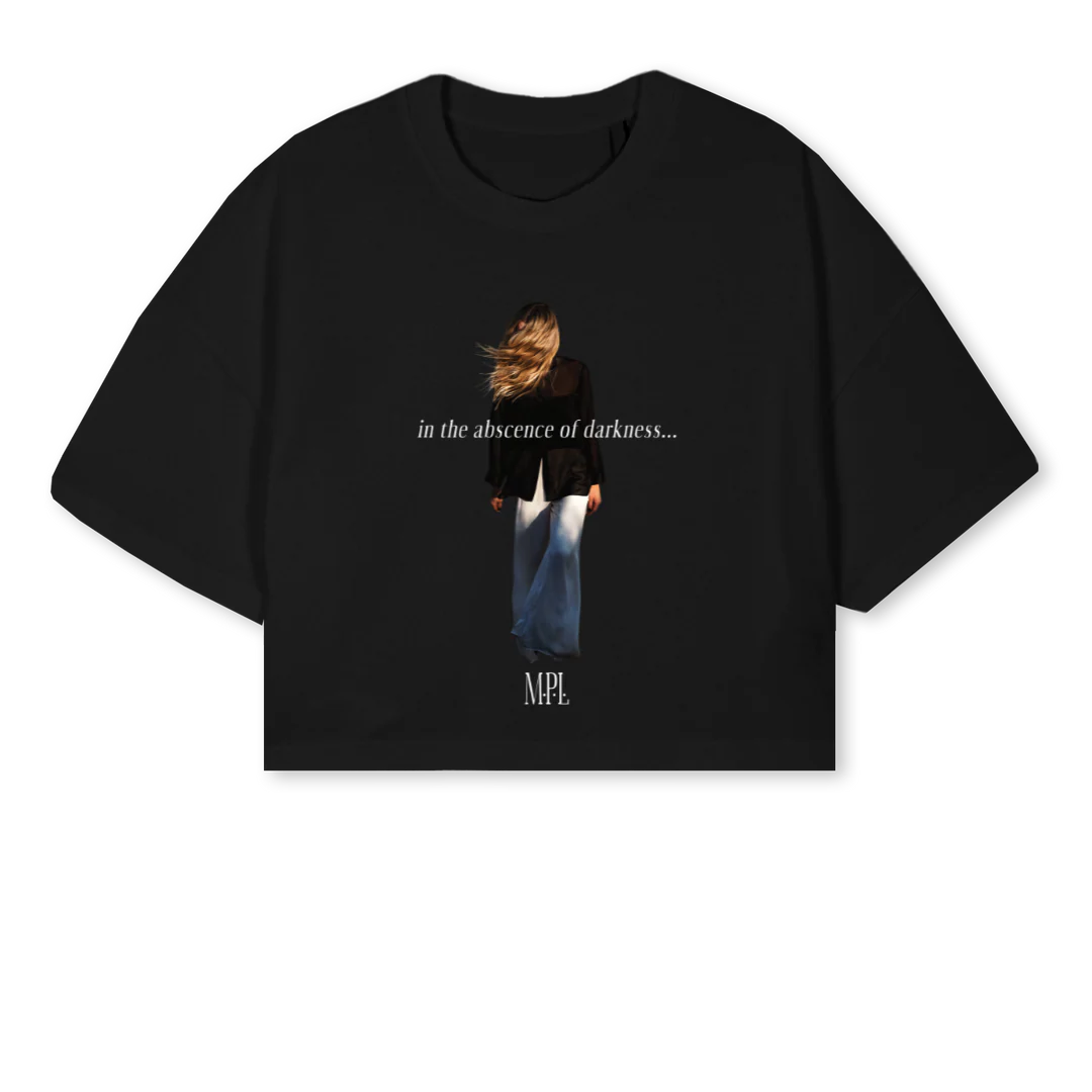CROPFRONT Black Cropped Oversized Tee.