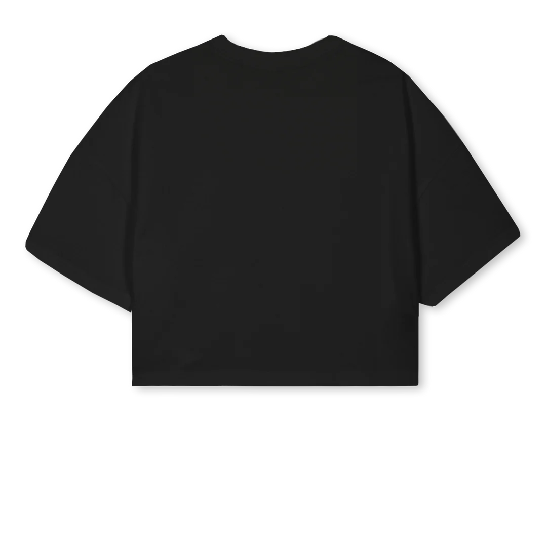 CROPFRONT Black Cropped Oversized Tee. - Image 2