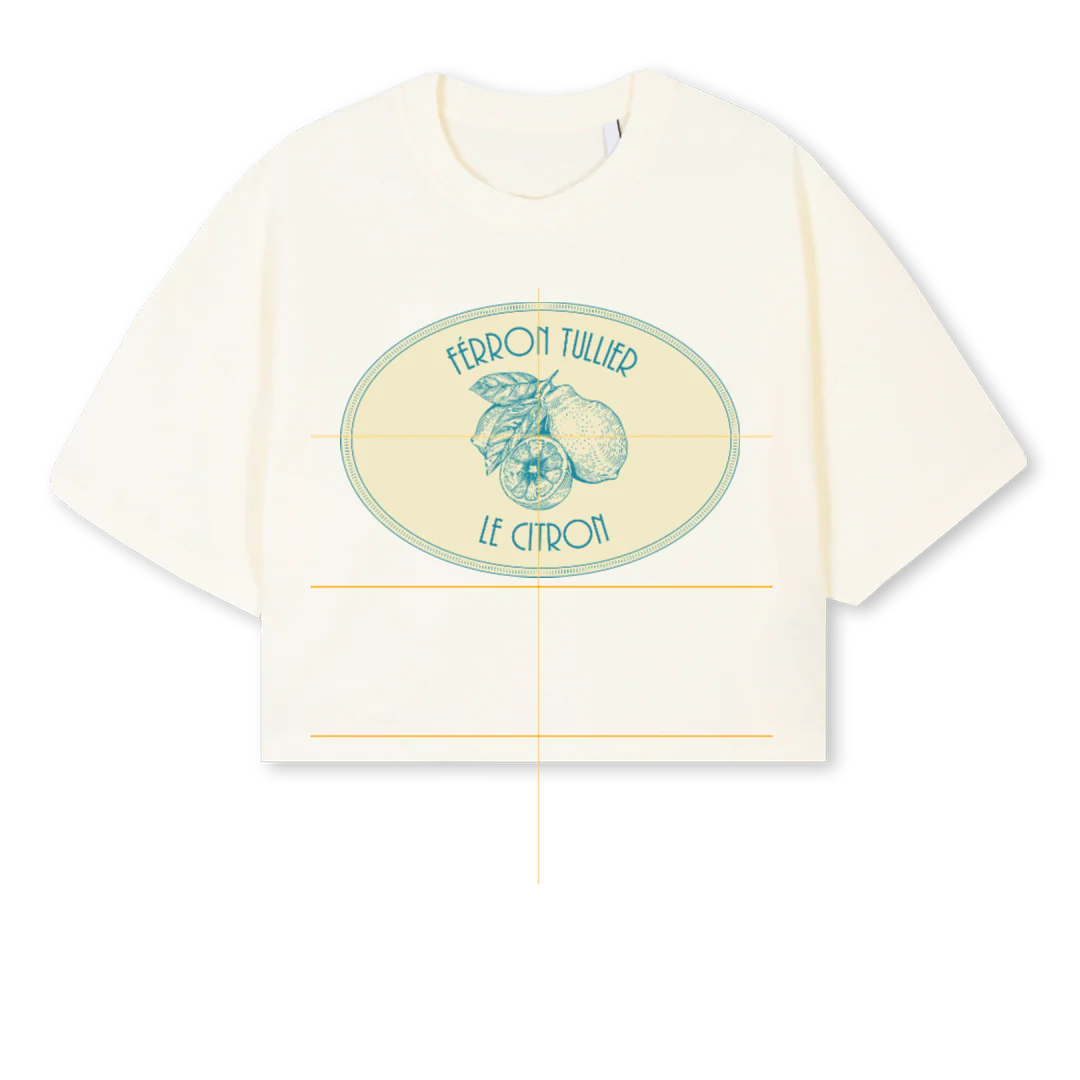 CROPPED ZIT Cream Cropped Oversized Tee.
