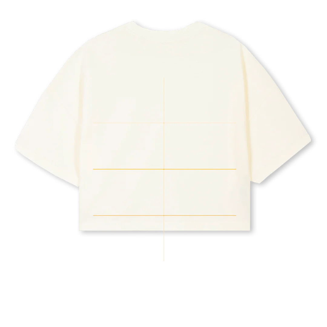 CROPPED ZIT Cream Cropped Oversized Tee. - Image 2