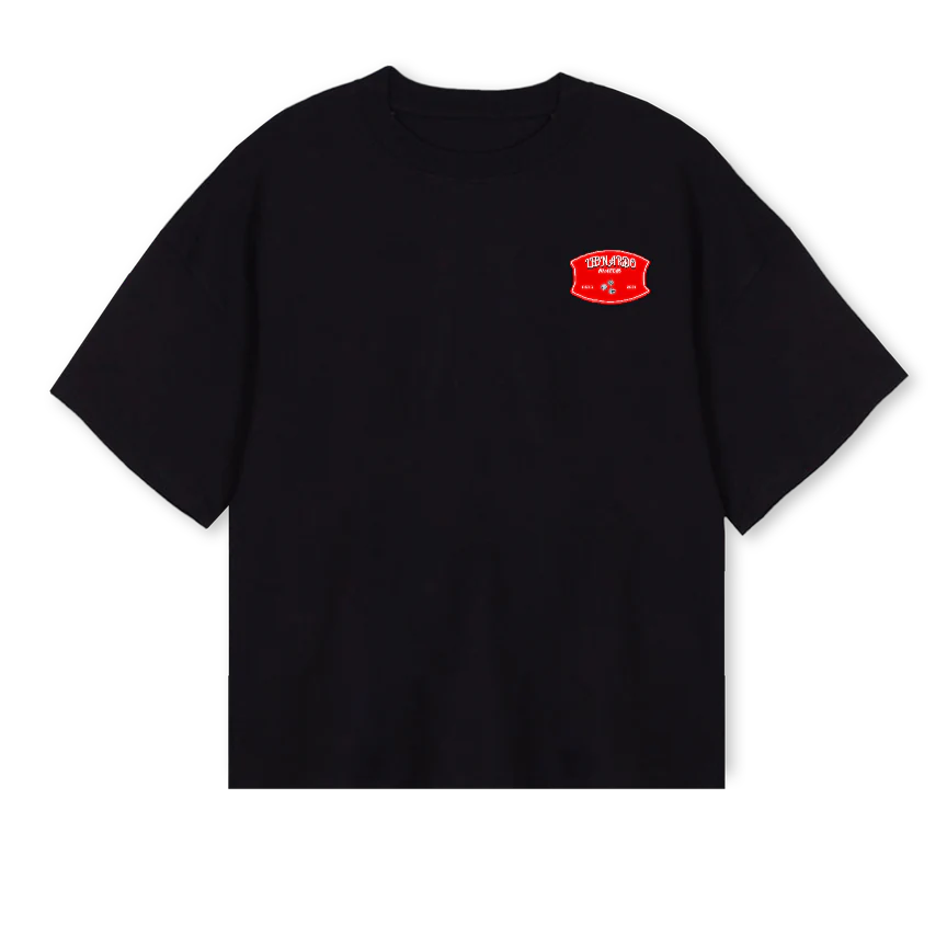 CROPPEDTSHIRTMLB Black Oversized Boxy Tee.