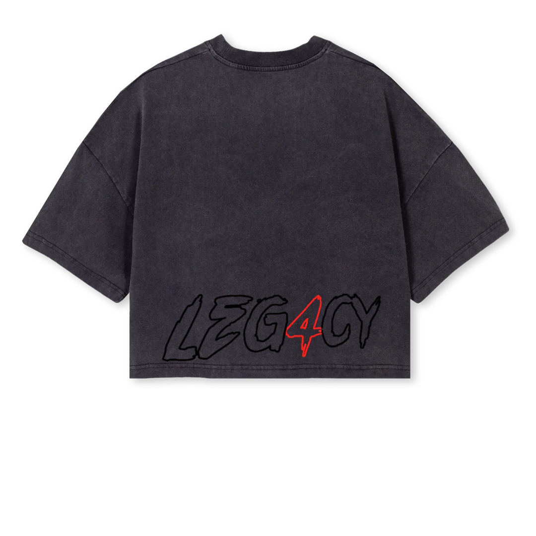 CROPPP Vintage Black Cropped Oversized Tee. - Image 2