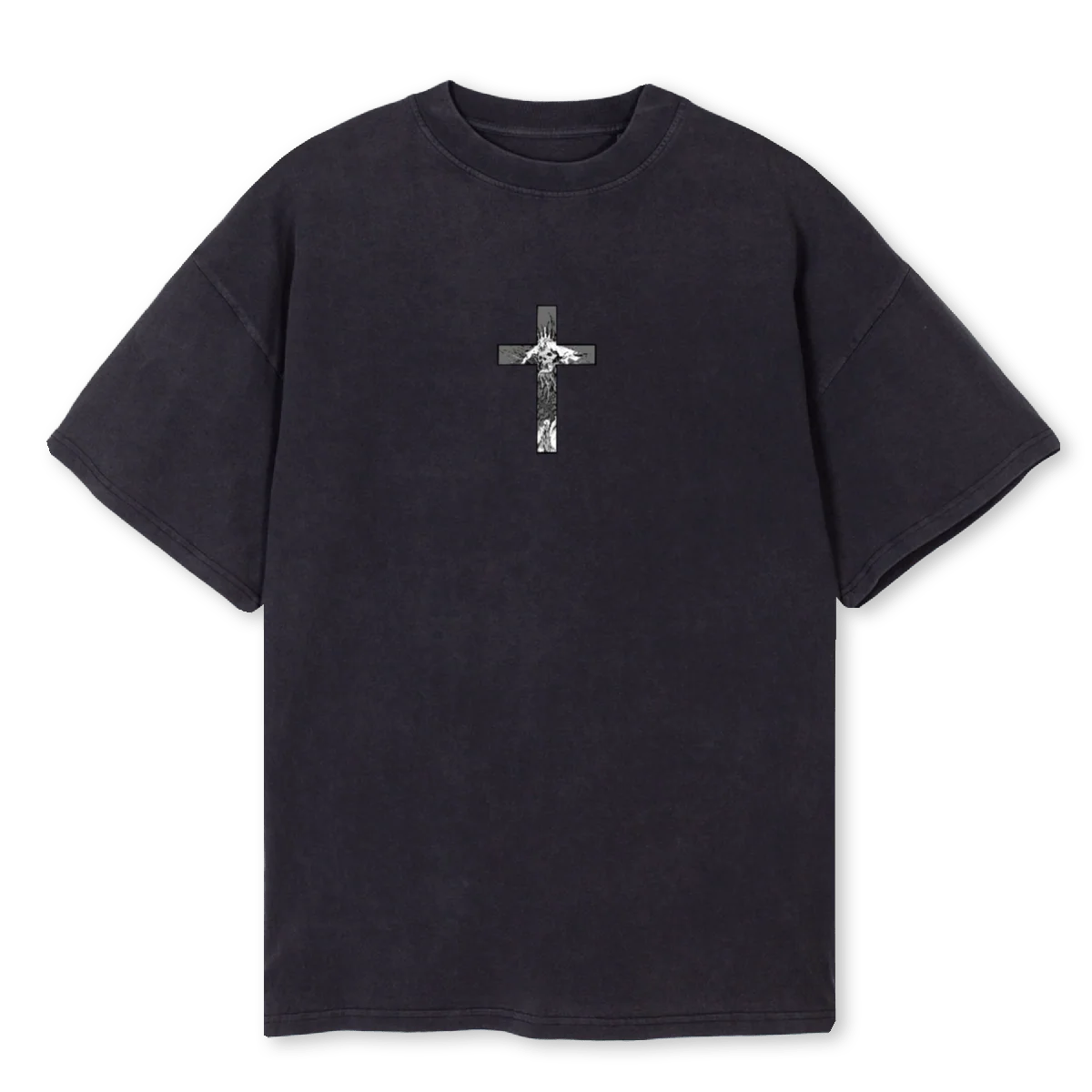 CROSSTE Vintage Black Oversized Tee.
