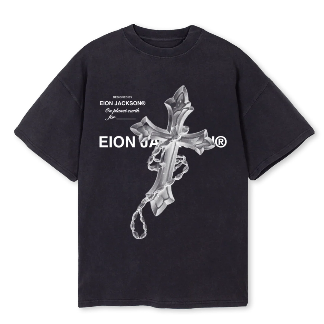 CROSSTEE Vintage Black Oversized Tee.