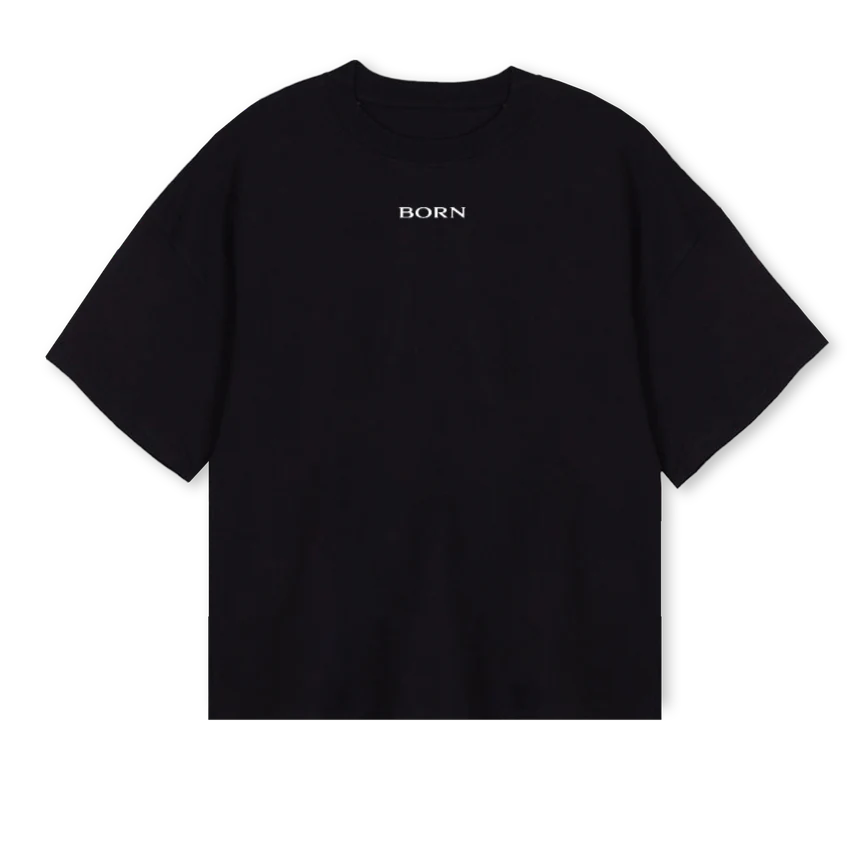 CROWSAINTS Black Oversized Boxy Tee.