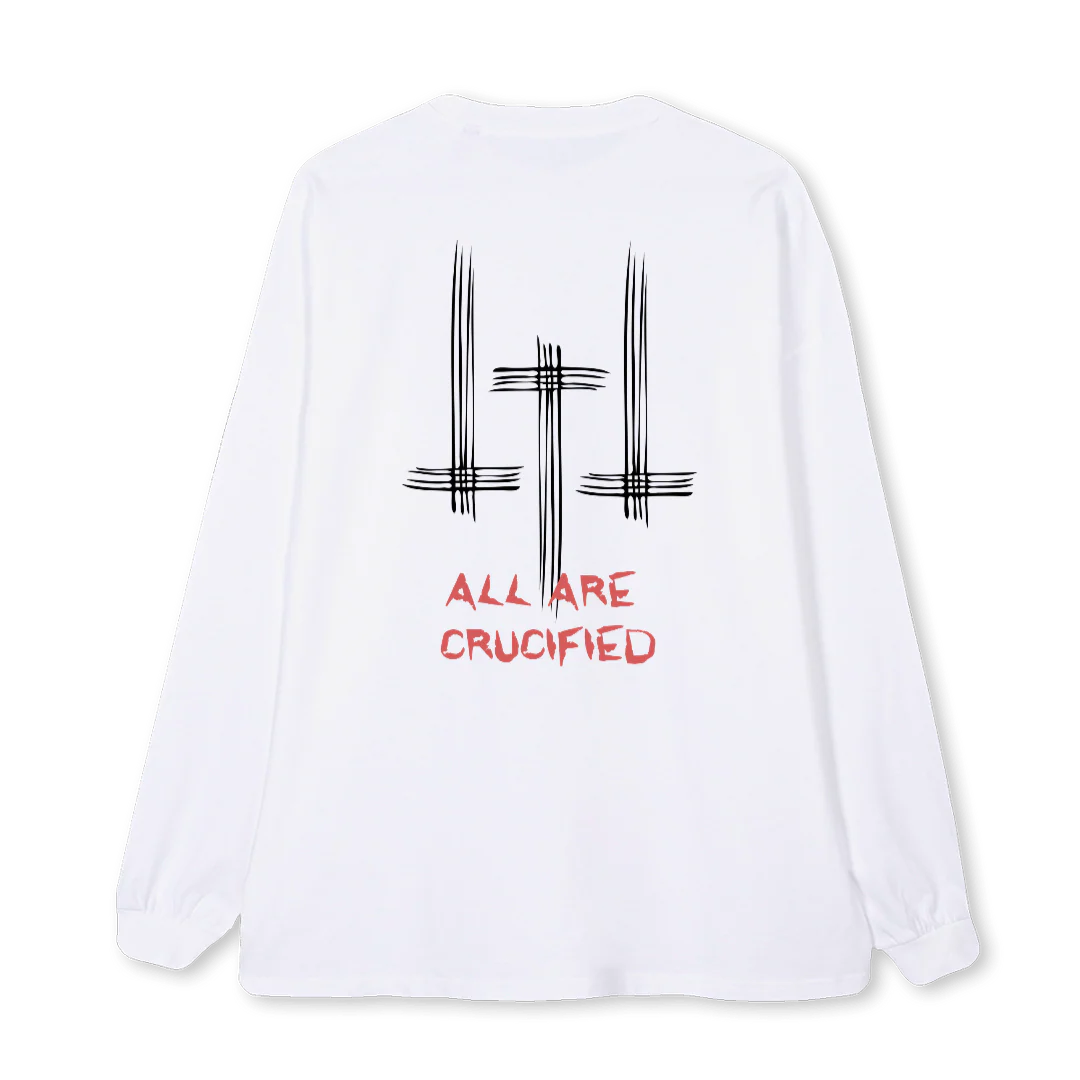 CRUCIFIED White Oversized LS Tee. - Image 2