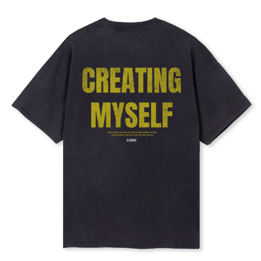 CRW BT ELEMENT Vintage Black Oversized Tee. - Image 2
