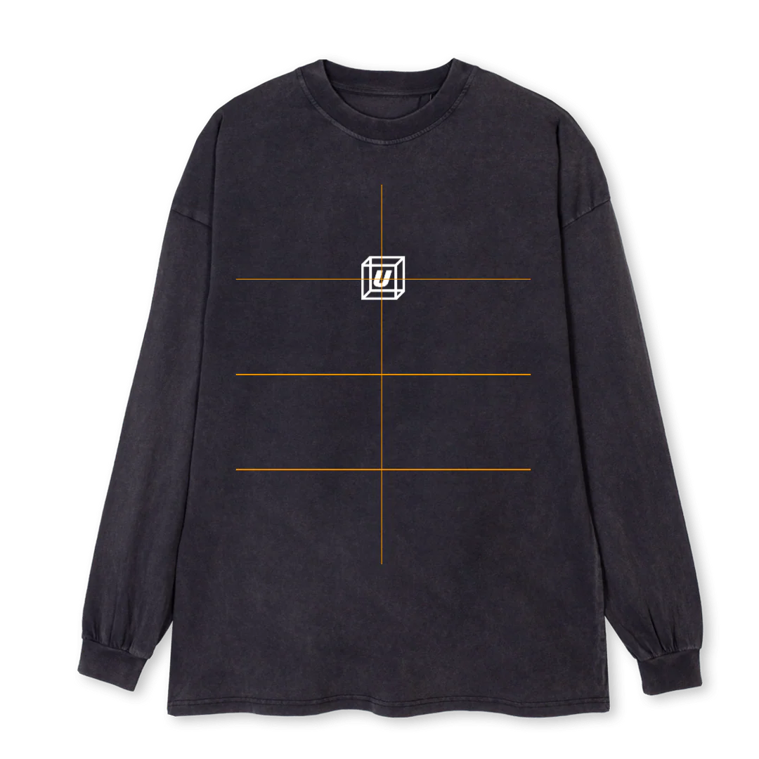 CUBED Vintage Black Oversized LS Tee.