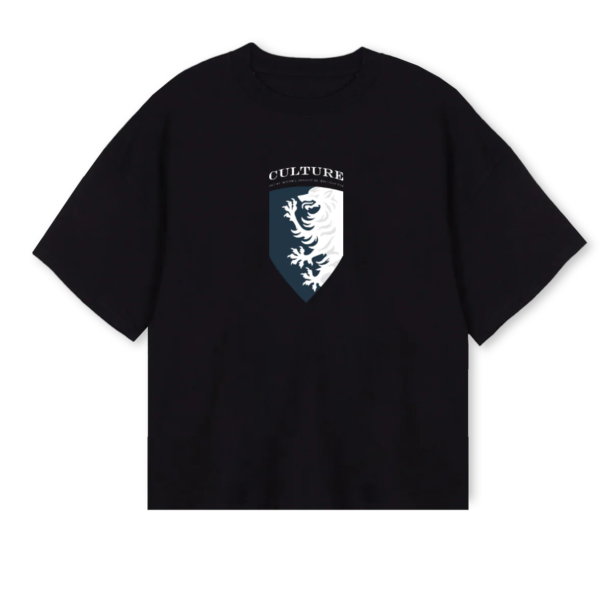 CULTUREACADEMY Black Oversized Boxy Tee.