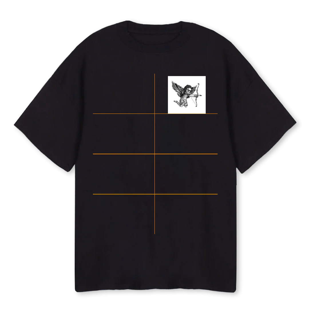 CUPID Black Oversized Tee.