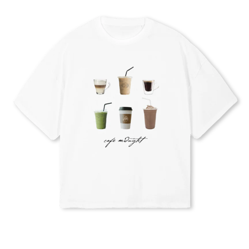 CUPS White Oversized Boxy Tee.